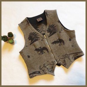 Vintage Tribal Desert Hippie Zip Up Vest